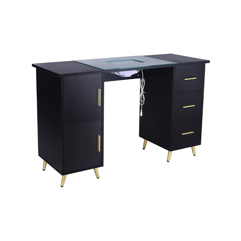 HZ2042PK / HZ2042BK Manikűr asztal köröm íróasztal körömtechnikához üveglappal és csuklótámaszsal