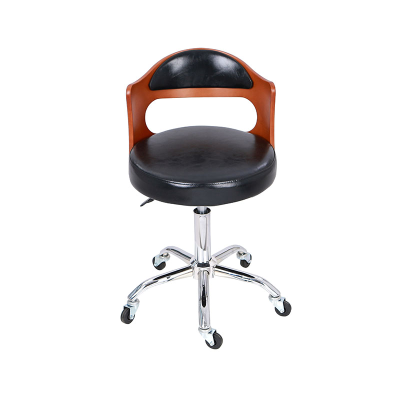 HZ8828 Fekete ülés fa háttámlával forgatható szalonszékkel