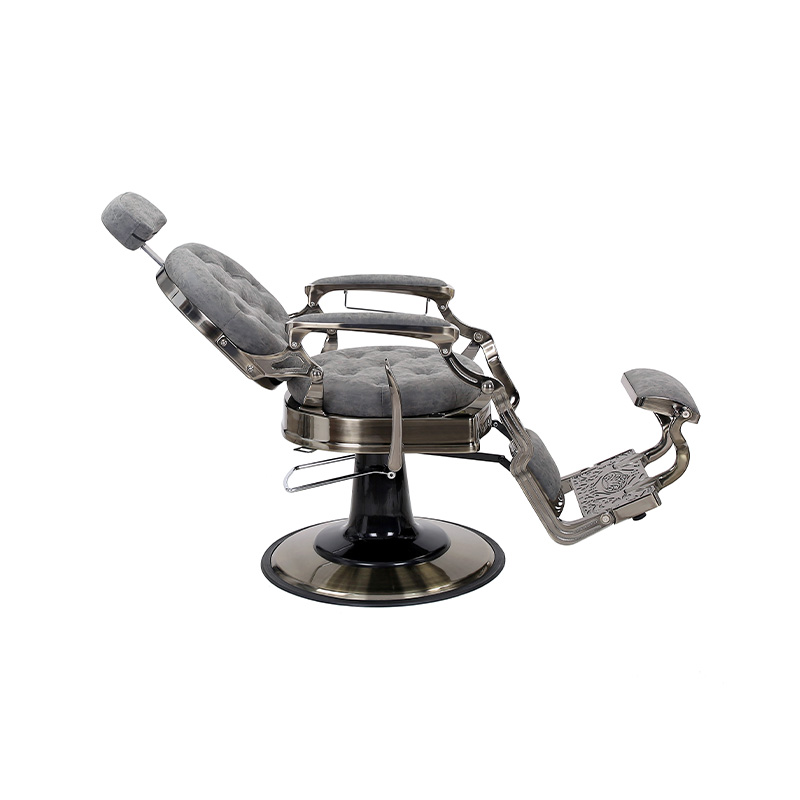 HZ8799QM Szürke kerek párnás fodrászszék