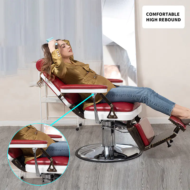 HZ8753BK / HZ8753GR / HZ8753RD Fekete vintage lincoln fodrászszék