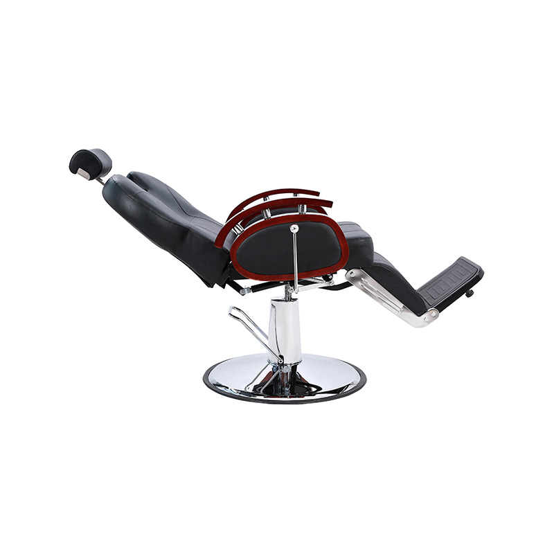 HZ8705B Fekete fa korláttal, hidraulikus dönthető fodrászszék