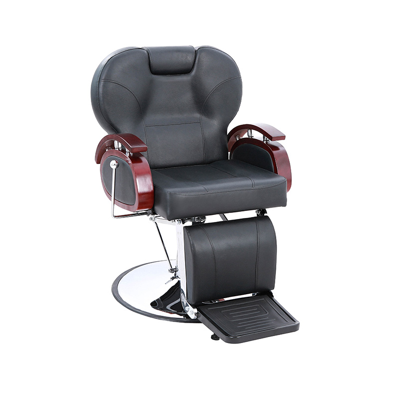 HZ8705B Fekete fa korláttal, hidraulikus dönthető fodrászszék