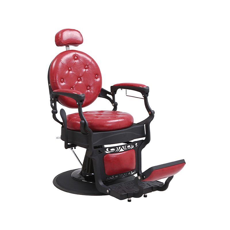 HZ8799MS Vintage bordó mosott vászon fodrászszék