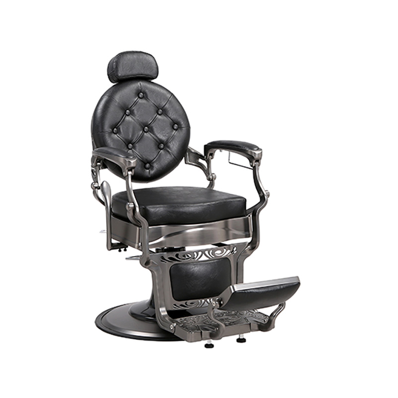 HZ8799Q-H Pisztolyszürke négyzetpárnás hidraulikus retro fodrászszék
